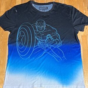 Marvel Black and Blue Captain America Gradient Tee
